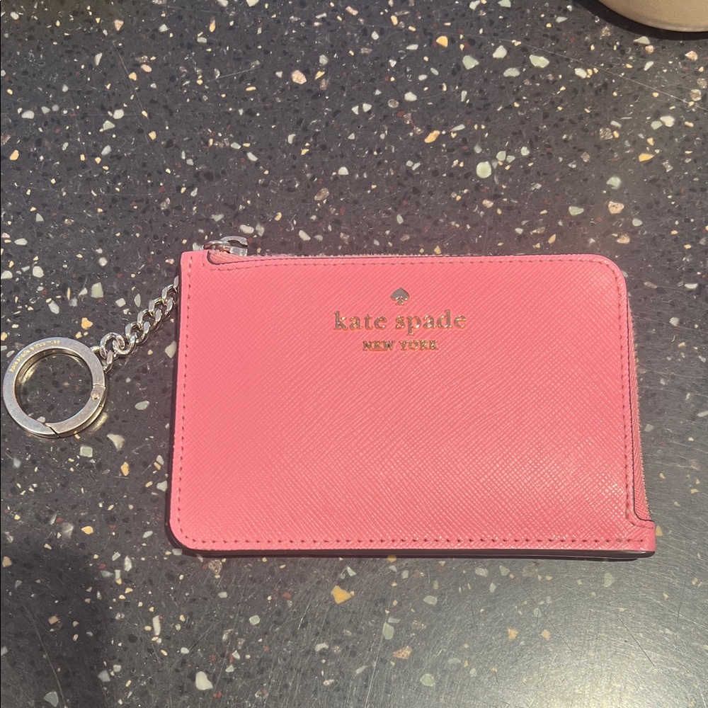 Kate Spade Pink Card Wallet with Keychain